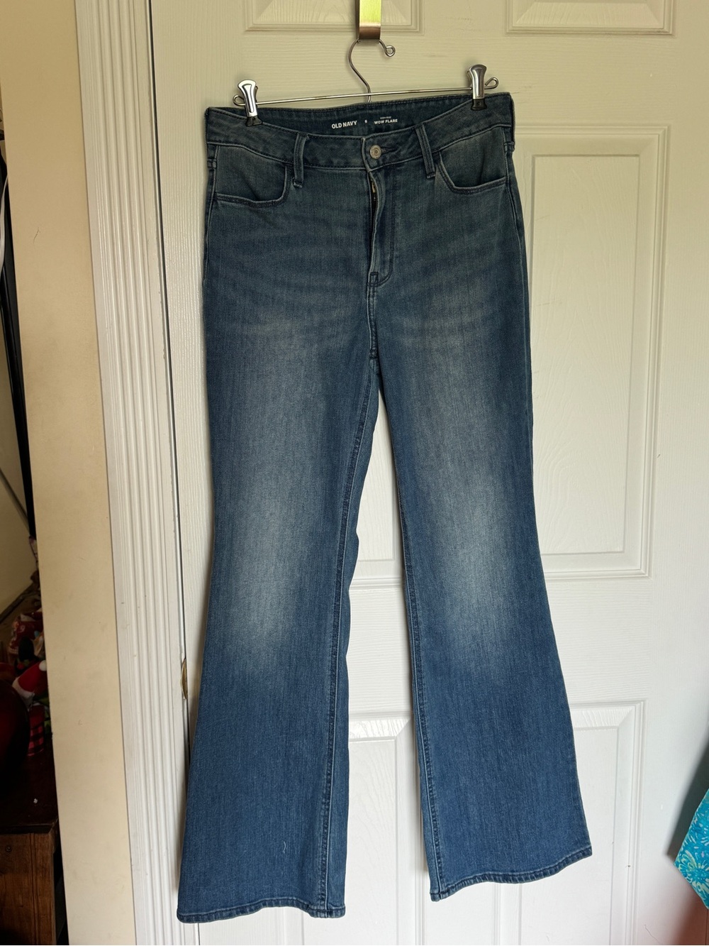 Old Navy Women's Blue High Rise Wow Flare Jeans